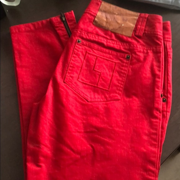 L.A.M.B. Pants - L.A.M.B by Gwen Stefani Red Zipper skinny Jeans